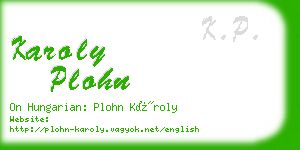 karoly plohn business card